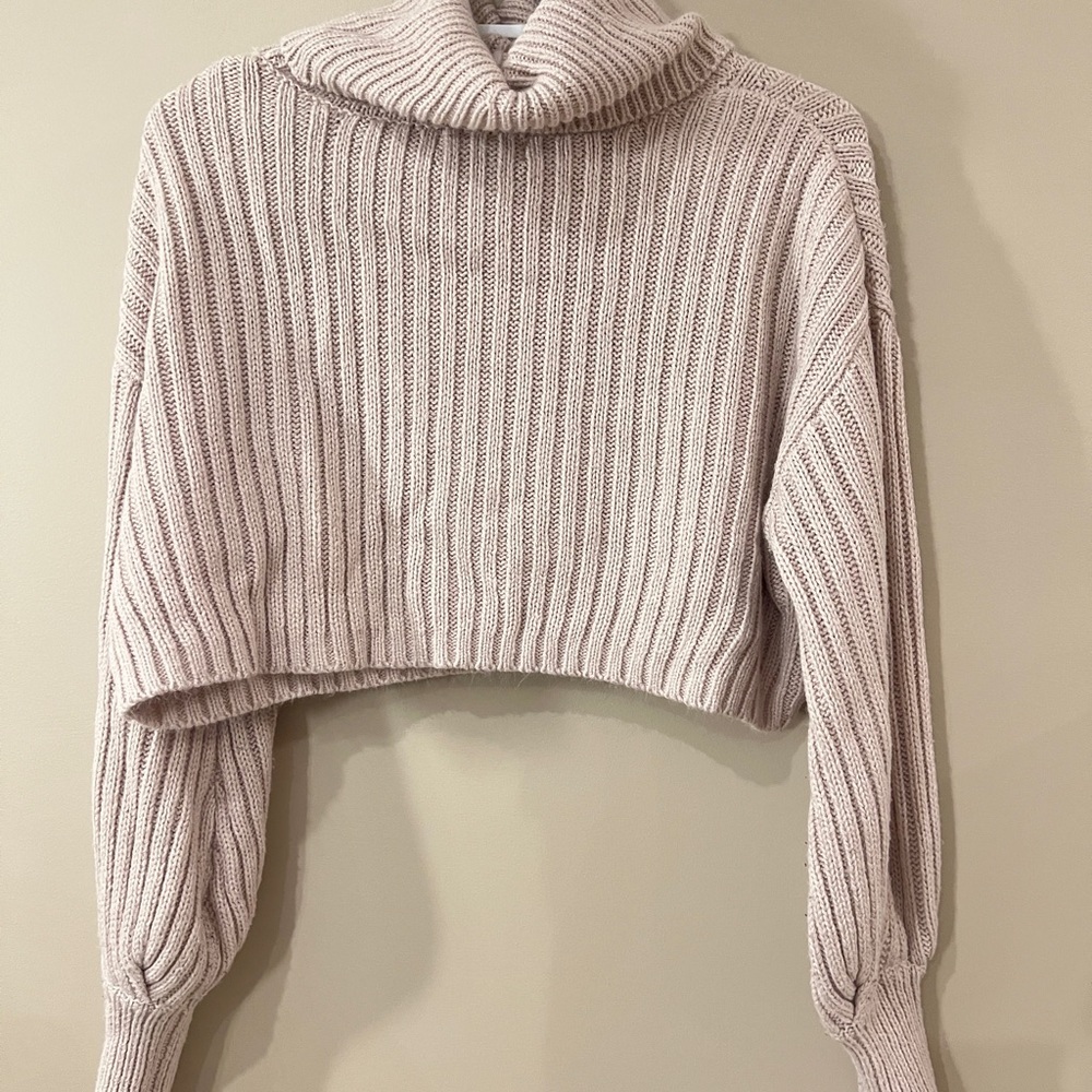 Streetwear Society Ribbed Cowl Neck Sweater - khaki colour